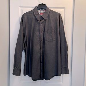 Men’s IZOD Dark Gray Long Sleeve Brushed Cotton Shirt Size XL